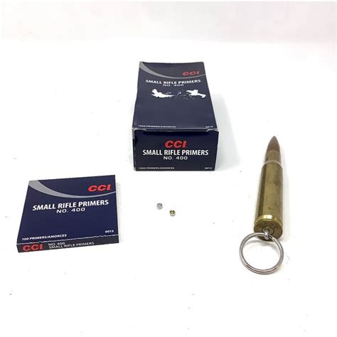 Cci Small Rifle 400 Primers 500 Qty And 50 Cal Bullet Key Chain