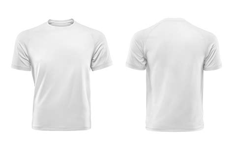White Tshirt Front And Back Isolated On White Background Stock Photo