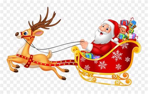 Download hd Pere Noel Traineau Dessin Couleur Clipart and use the free