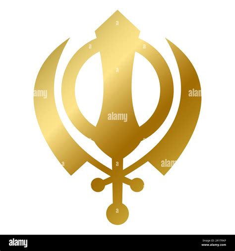 Sikhism Faith Symbol Isolated Sacred God Religious Golden Sign Swords