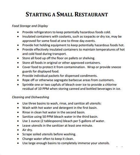 Sample Business Plan For Restaurant