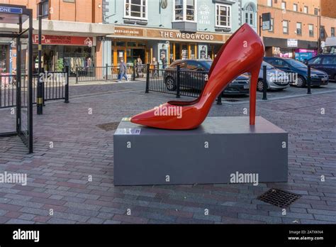 Giant Fibre Glass High Heeled Shoe Part Of A Shoe Sculpture Trail To