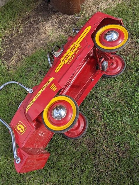 Antique Fire Truck Pedal Car Collectible | eBay