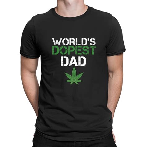 Envmenst 100 Cotton Worlds Dopest Dad Funny Weed Leaf Fathers Day