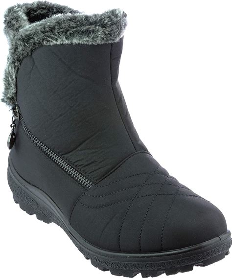 wolfsburg6 botas de invierno para mujer con forro de piel y botas para clima frío negro 10