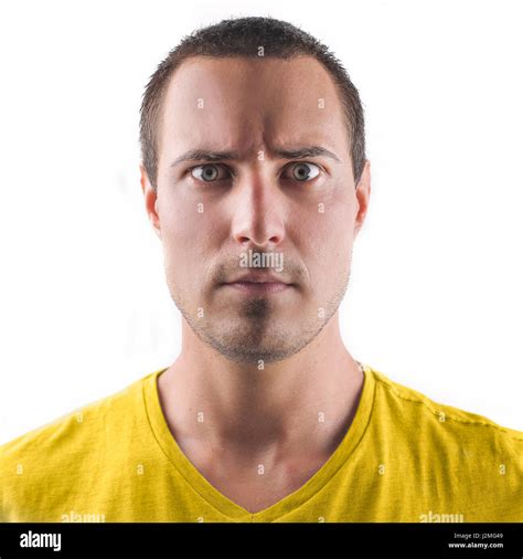 Man Making Serious Face Stock Photo Alamy