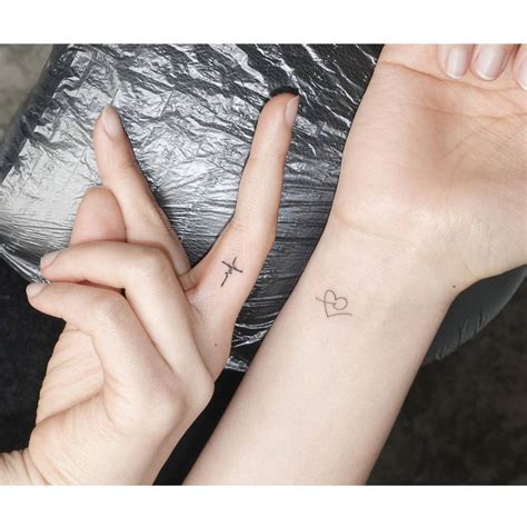 Minimalist Heartbeat And Wave Heart Tattoos