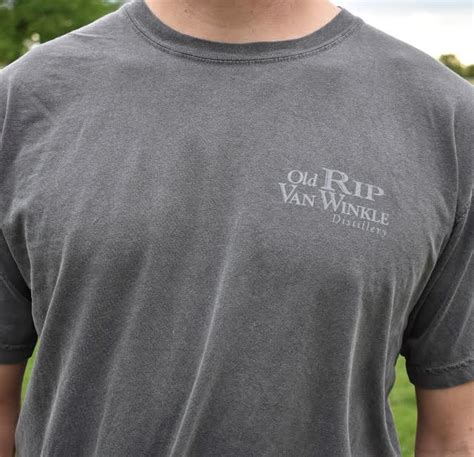 Grey Mens T Shirt With Old Rip Van Winkle And Pappy Motto Plaque