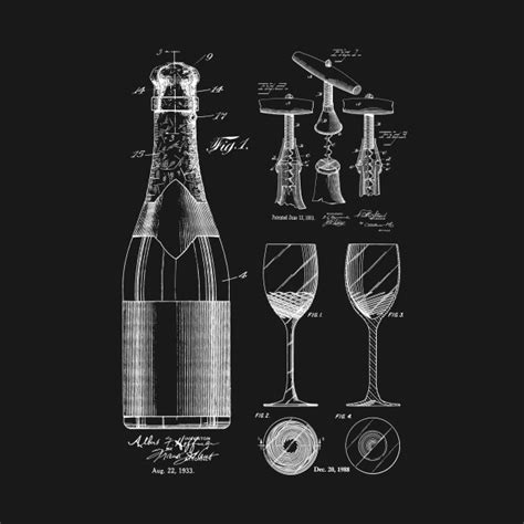 Wine Lover Patent Image Wine Bottle Glass And Corkscrew Wine Drinker T Shirt Teepublic