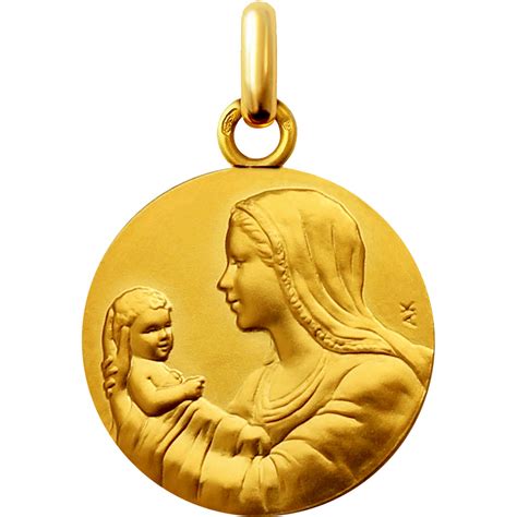 Découvrez dès maintenant la collection de médailles de baptême. Médaille de baptême Coeur de Marie 16 mm en or 18k