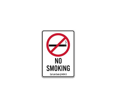 California No Smoking Aluminum Sign Non Reflective