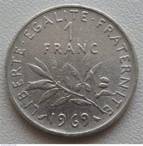 Price in btc price in usd price in rur price in eth price in doge 12 hours 24 hours 7 days 1m 6m. 1 Franc 1969, Fifth Republic (1958-1970) - France - Coin - 863