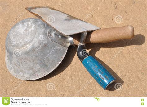 Used masonry tools stock image. Image of construction - 77369211