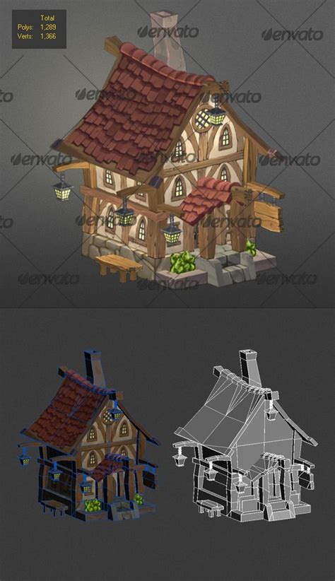 low poly wood house 3 modelos low poly modelos 3d cartoon house cartoon art game concept