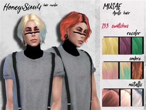 Male Hair Recolor Musae Apollo By Honeyssims4 At Tsr Sims 4 Updates