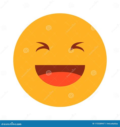 Emoji Laughing Vector Isolated Yellow Emoticon Illustration Stock