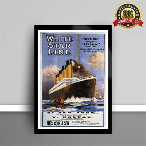 Vintage Titanic Movie Poster White Star Linetitanic Posters Titanic