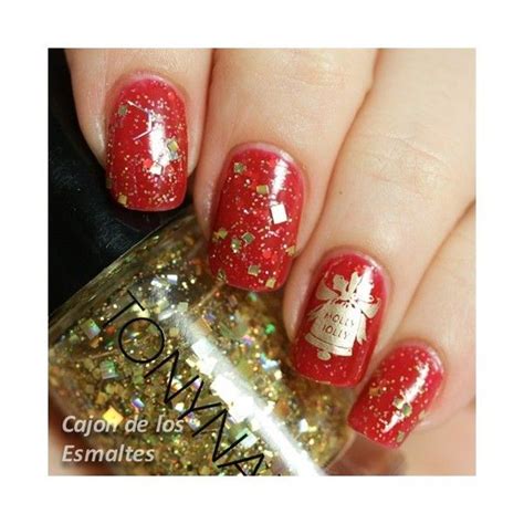 Christmas Nails Red And Gold Nail Art Gallery Liked On Polyvore