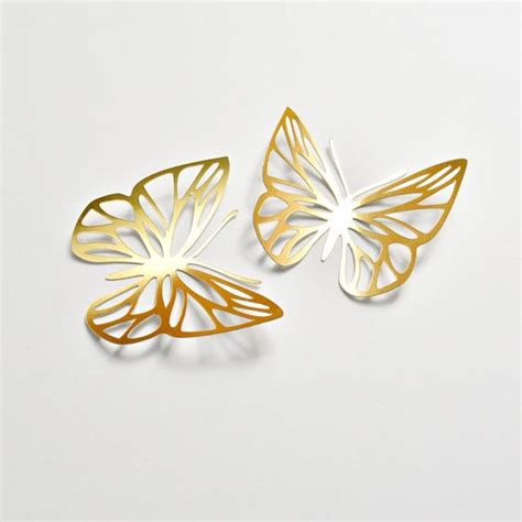 14 Gold Paper Butterflies Gold Butterfly Wall Stickers Butterfly