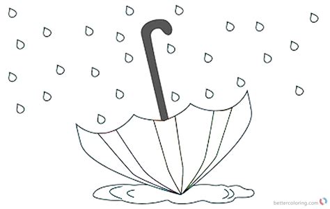 Umbrella under rain printable coloring page, free to download and print. Raindrop Coloring Pages Umbrella in the Rain - Free ...