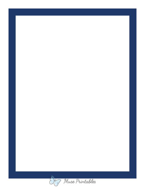 Printable Navy Blue Thick Line Page Border