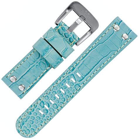 Tw Steel Watch Band Lightblue Croco Calfskin 22mm