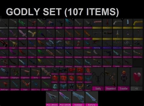 Godly Set Small Set Mm2 107 Items Murder Mystery 2 Roblox Read