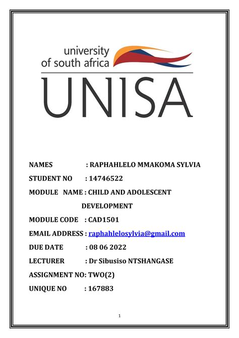 CAD1501 Assignment 2 - 100% - NAMES : RAPHAHLELO MMAKOMA SYLVIA STUDENT