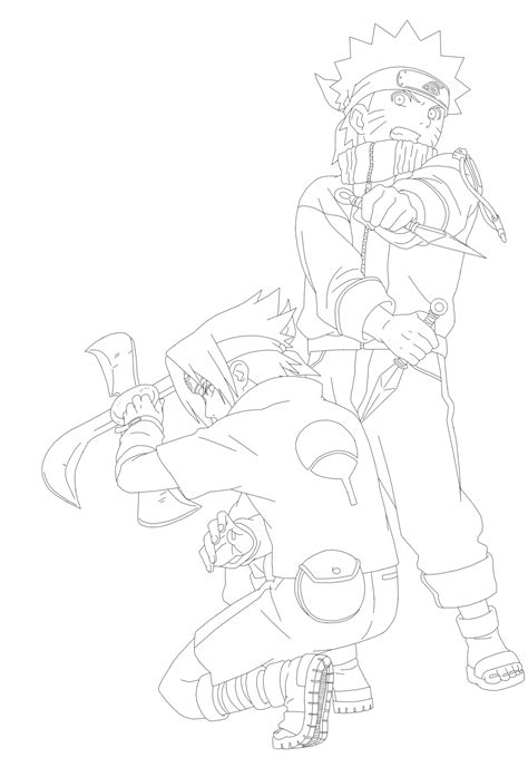 Lineart Naruto And Sasuke Pts By Dennisstelly On Deviantart