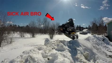 Snowmobile Ditch Banging Jumps Youtube