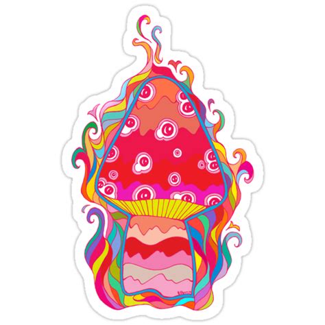 "Psychedelic Mushroom" Stickers by Octavio Velazquez | Redbubble png image