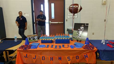 Pin by L Johnson on College Signing Day Table Decorations | College signing day, Signing ideas 