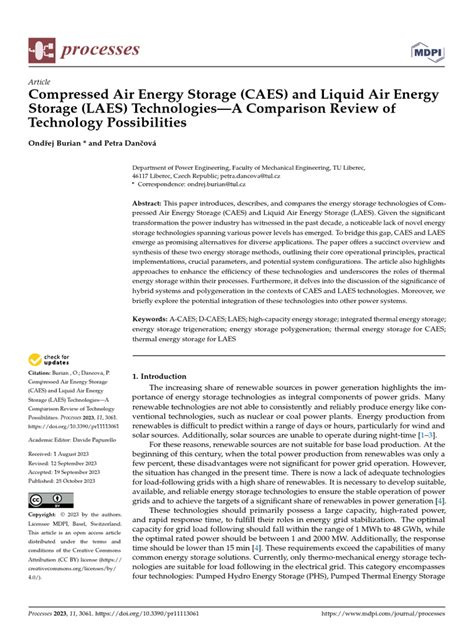 Pressed Air Energy Storage Caes And Liquid Air Pdf Energy Storage Thermodynamics