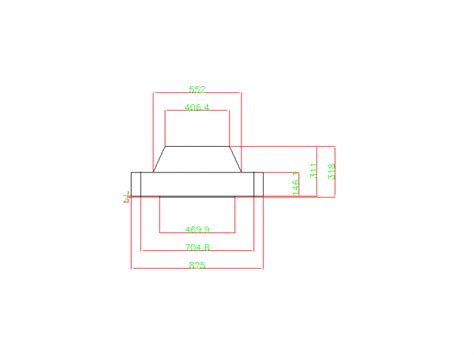 Weld Neck Flange 16 Inch Class 1500 Free CAD Block And AutoCAD Drawing