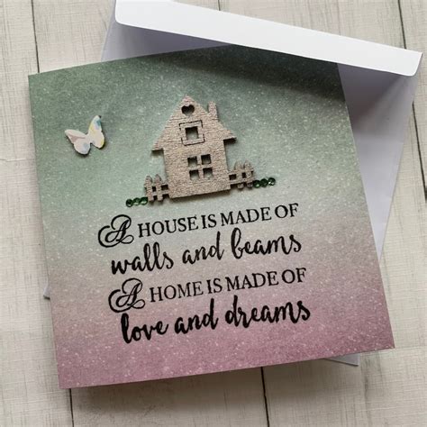 New Home Card Home Quote Cards Unique Greeting Cards House Etsy