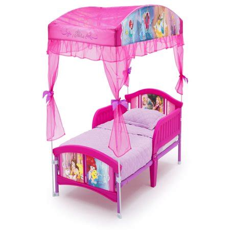 The canopy is supported by posts running vertically the bed has been built with sturdy materials and is beautifully designed. Delta Children Disney Princess Plastic Toddler Canopy Bed ...