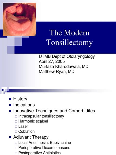 Tonsillectomy Slides 050427 Surgery Medical Treatments