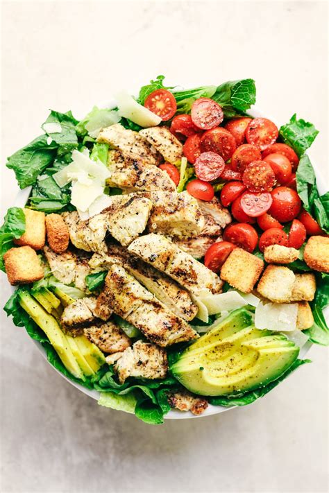 A Mouthwatering Classic Salad With Juicy Grilled Chicken Crisp Romaine