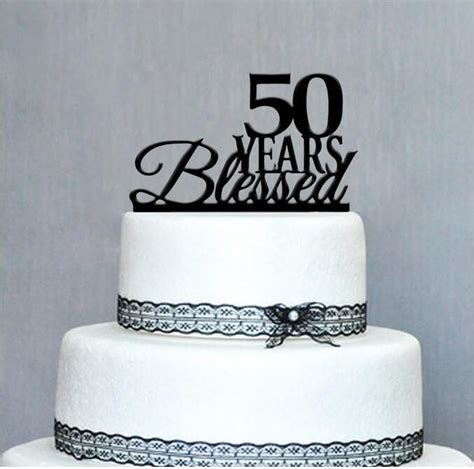 Happy 50th Birthday Cake Topper 50th Anniversary Cake