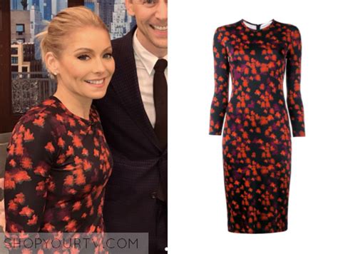Live With Kelly Kelly Ripas Black And Red Floral Printed Dress