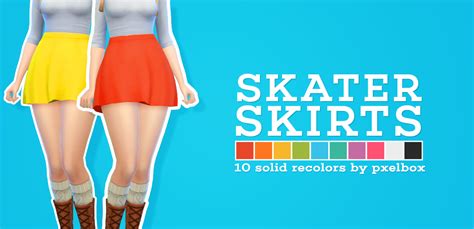Sims 4 Maxis Match Finds — Pxelbox Younzoey Skater Skirt Recolored I