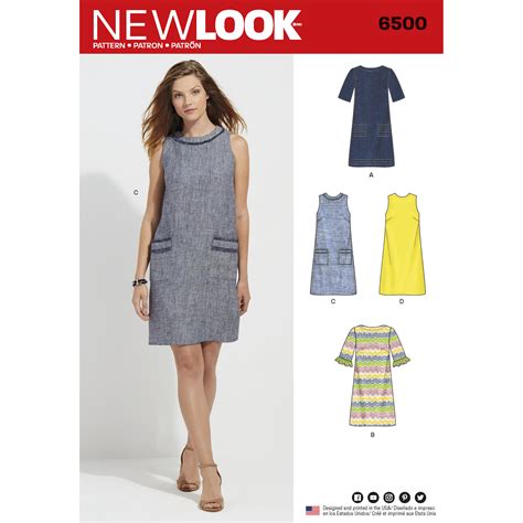 New Look 6500 Misses Dress With Neckline Sleeve And Pocket Variations