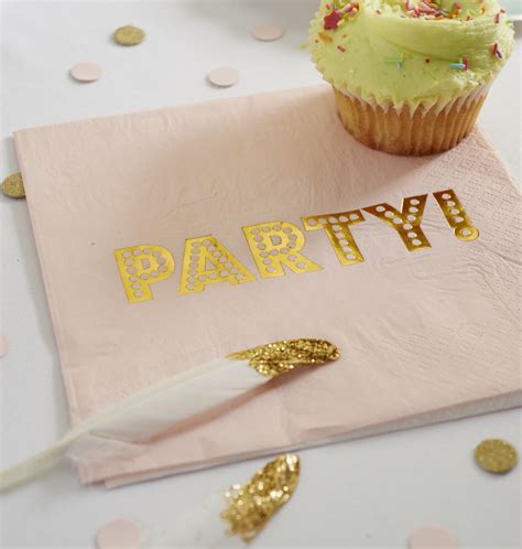 Pastel Pink Gold Foiled Paper Napkins By Ginger Ray
