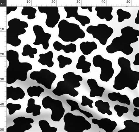 Large Cow Print Fabric Black And White Spoonflower