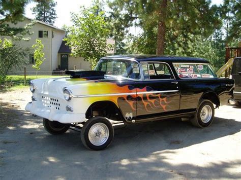Purchase Used 1955 Chevrolet Nomad Gasser Black With Flames In