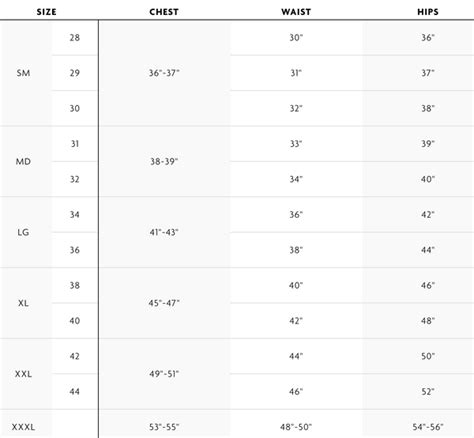 Oneill Mens Clothes Size Chart Ocean Magic Surf Shop