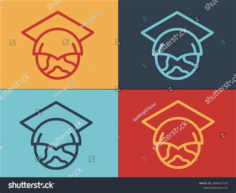 Global Degree Logo Template Simple Flat Stock Vector Royalty Free