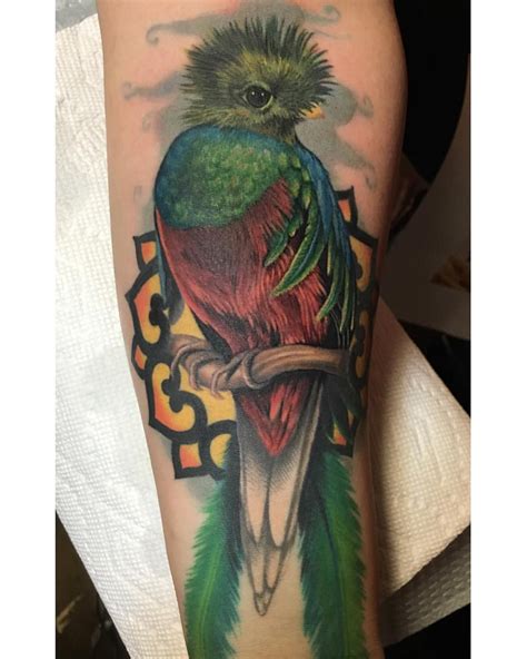 quetzal back tattoo