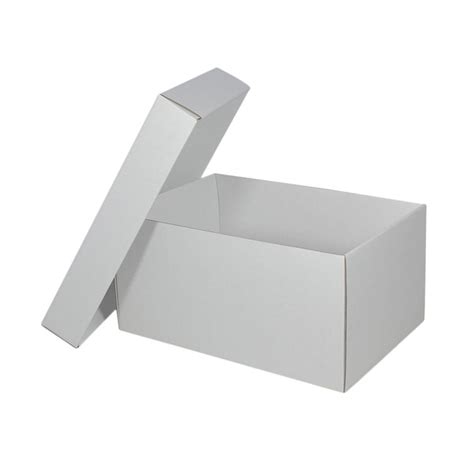 Two Piece Corrugated Shoe Box 150 Base And Lid Mm High Kraft White