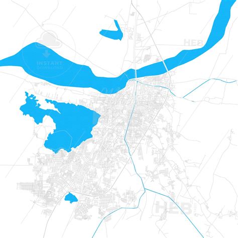 Vector Map Of Nellore Andhra Pradesh India With Emphasis On Water